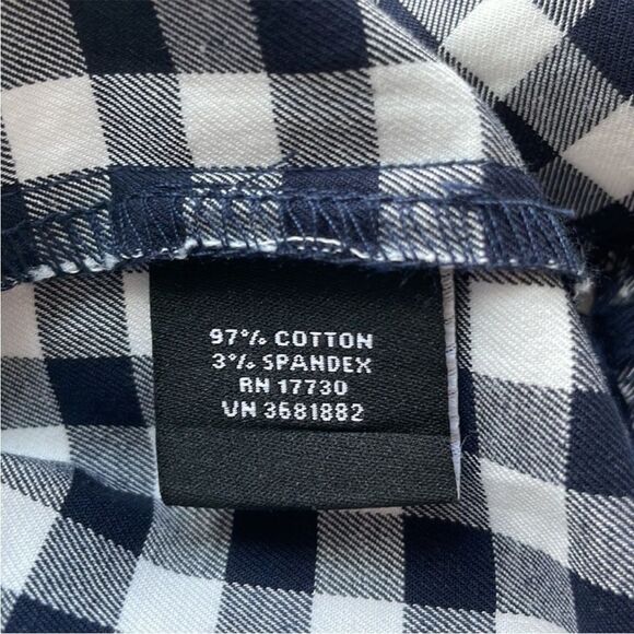 Victoria Beckham for Target Navy Blue and White Gingham Peplum Blouse. Size S - Picture 11 of 13